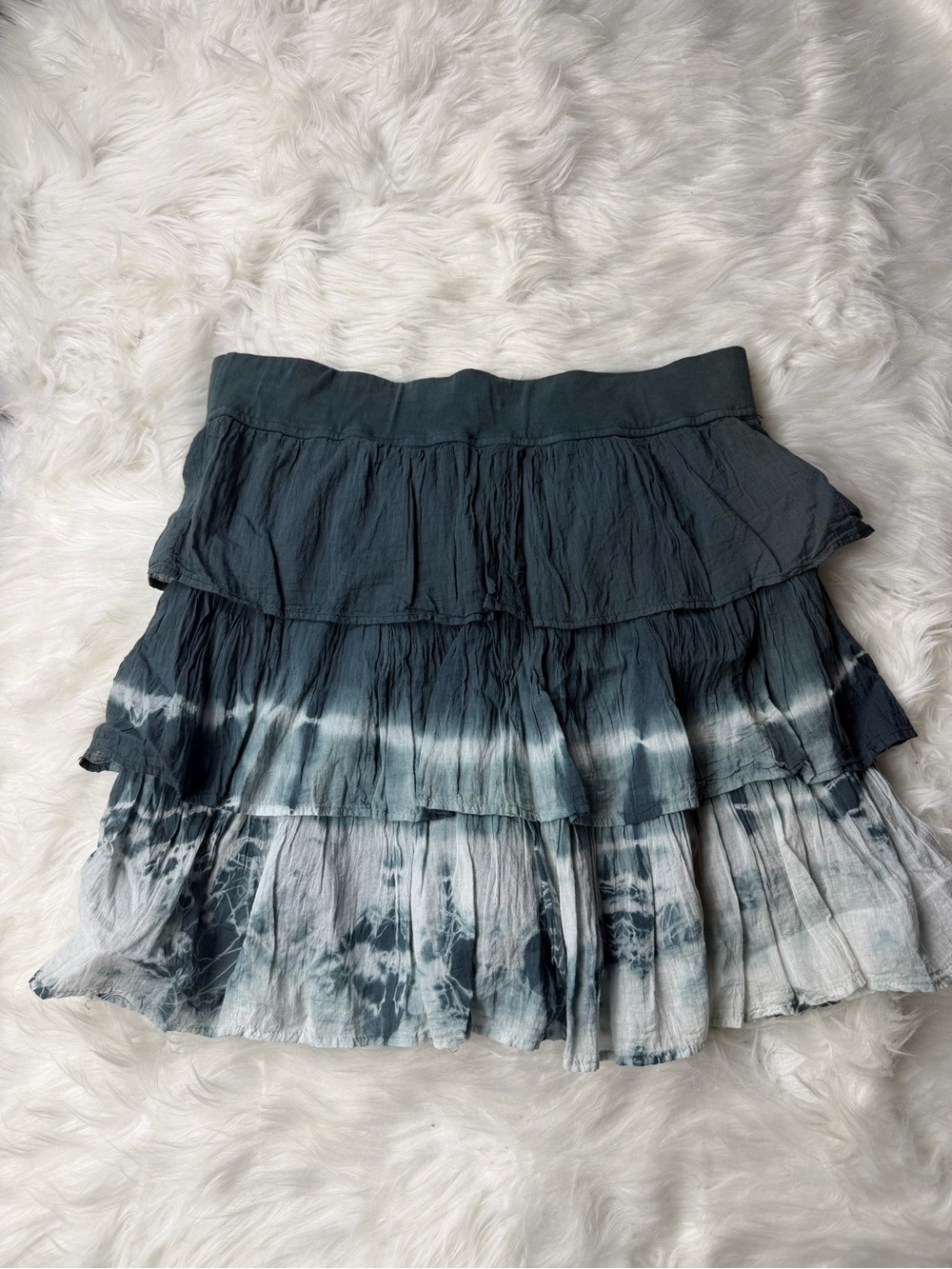 Tie Dye Ruffle Mini Skirt - Picture 2 of 6
